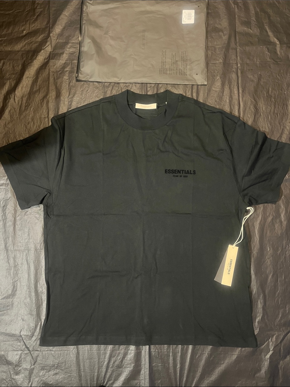 Essentials Black Minimal Logo Short Sleeve Tee